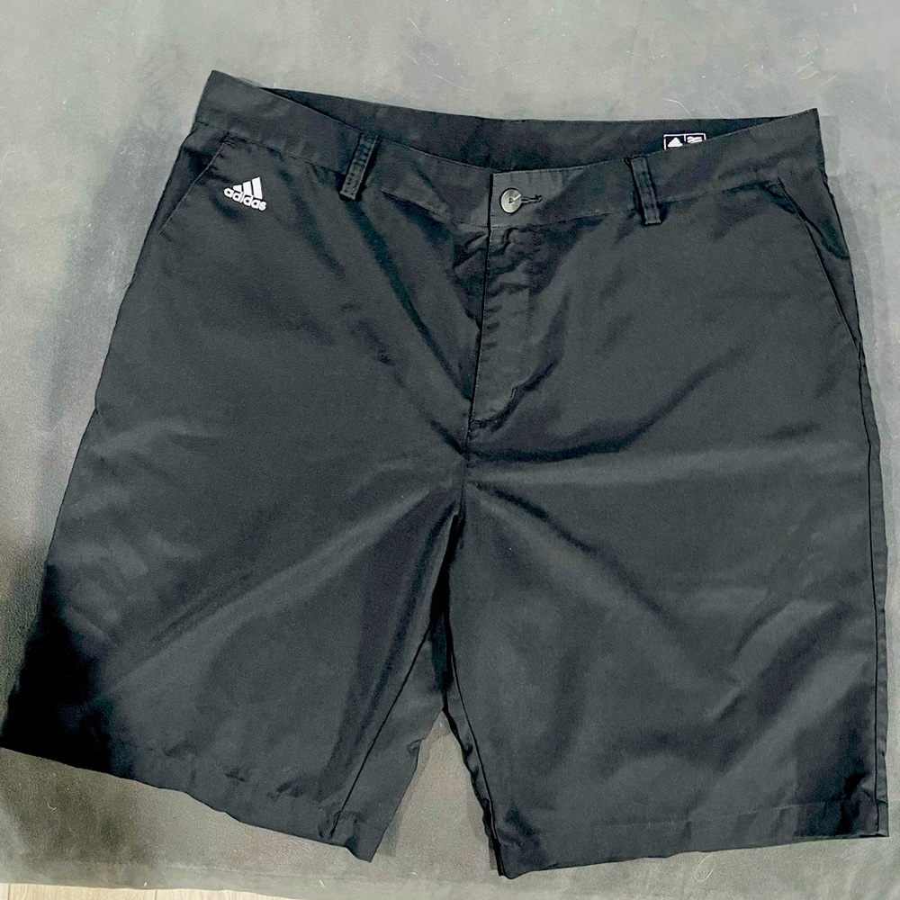 Size 38 black Adidas golf shorts